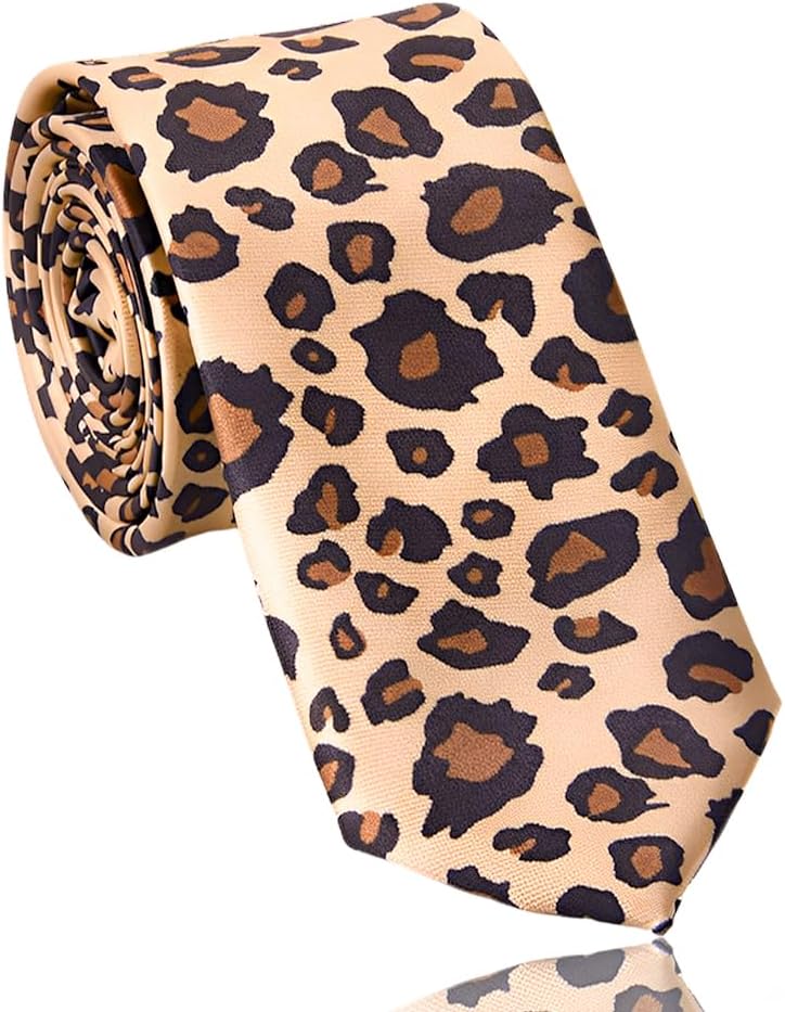 Sdopbinbin Leopard Print and Black Polka Dot Tie for Women and Men - Halloween Cosplay Business Neck Tie - Image 1